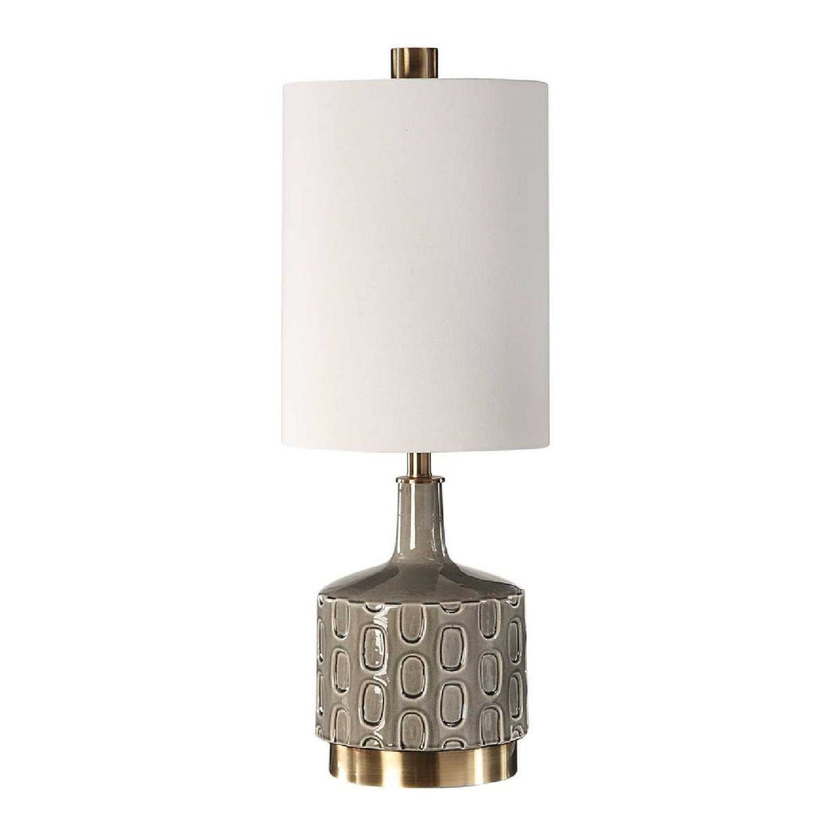 Gray Embossed Ceramic Table Lamp by Uttermost Darrin