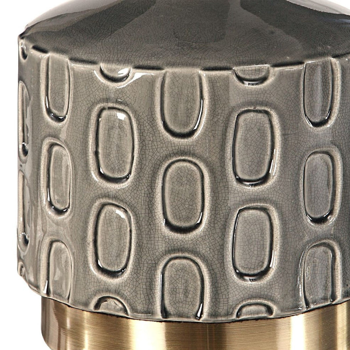 Gray Embossed Ceramic Table Lamp by Uttermost Darrin, alternate view 4