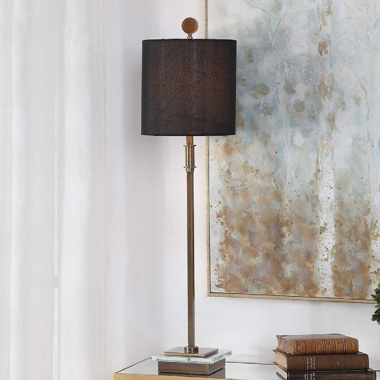 Modern European furniture - Black Linen Table Lamp by Uttermost - ww.oroa.com