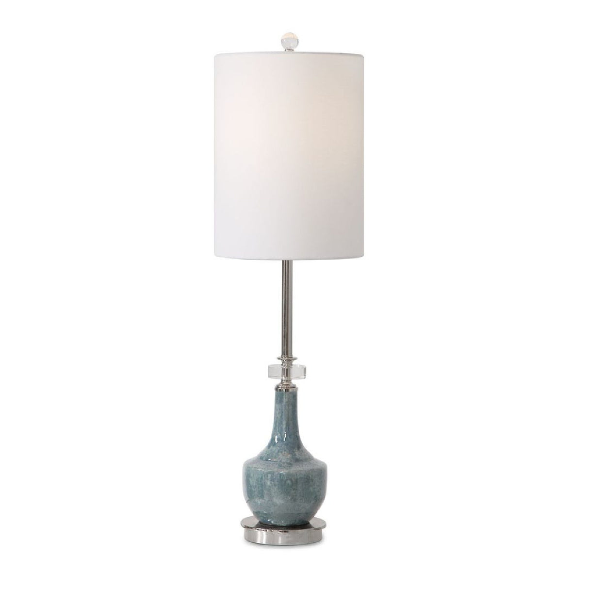 Mottled Blue Ceramic Buffet Lamp by Uttermost Piers, alternate view 3
