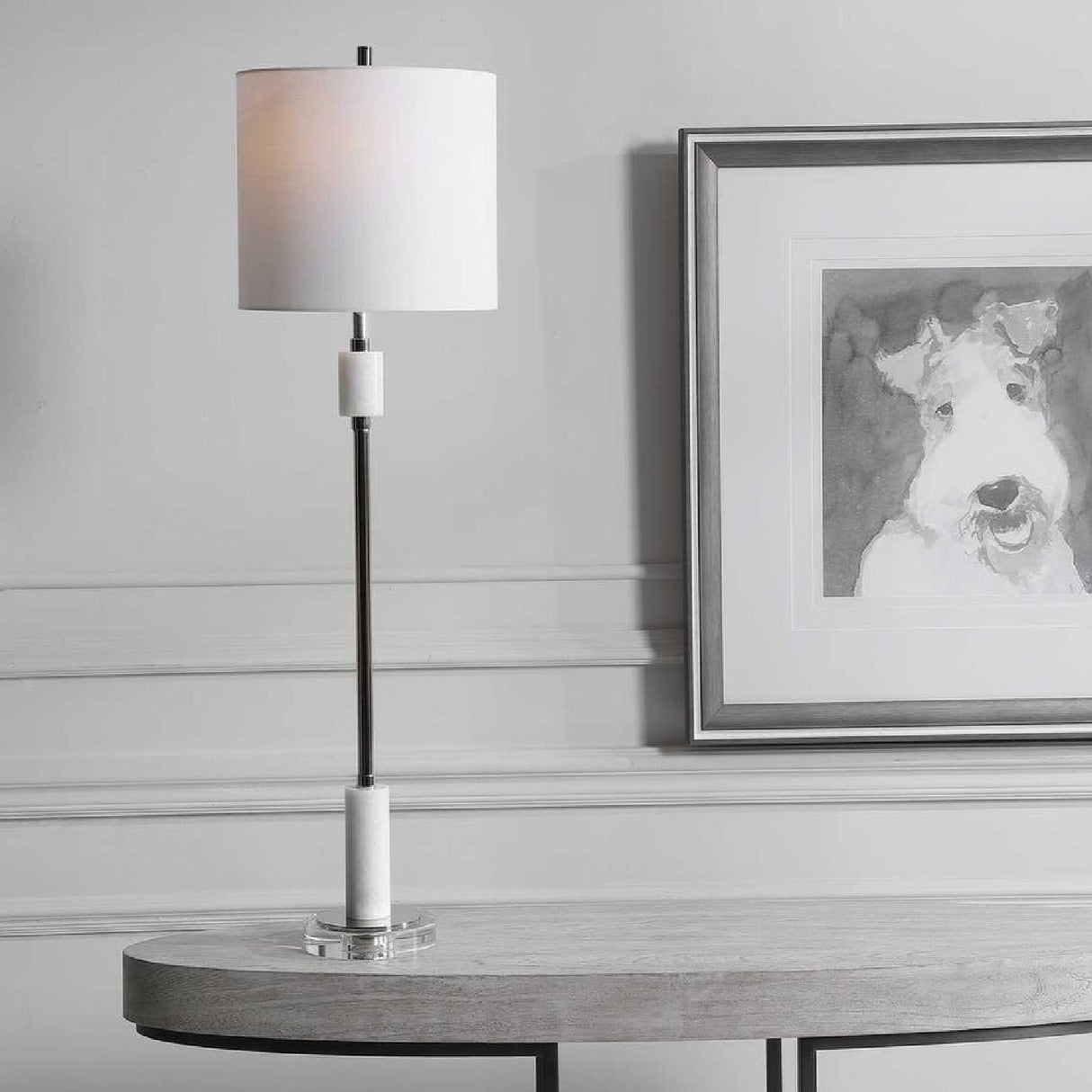 Polished Nickel Buffet Lamp by Uttermost Sussex, alternate view 9