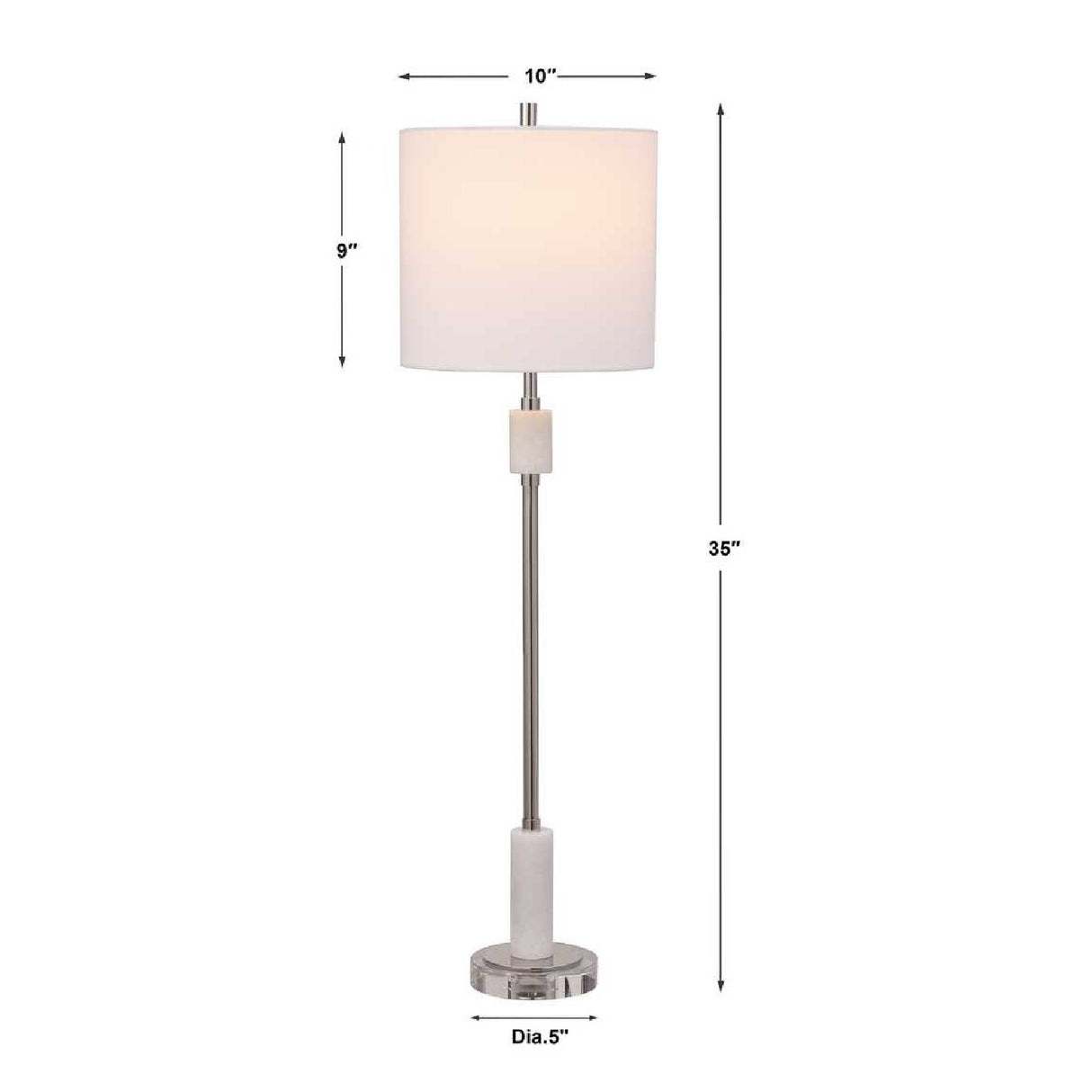 Polished Nickel Buffet Lamp by Uttermost Sussex, alternate view 4