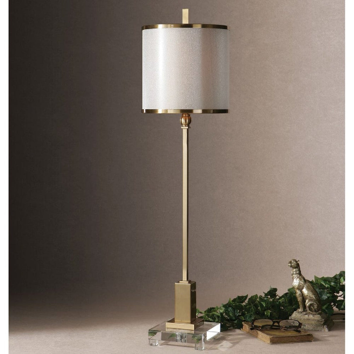 Contemporary Brass Buffet Lamp by Uttermost Villena, alternate view 2