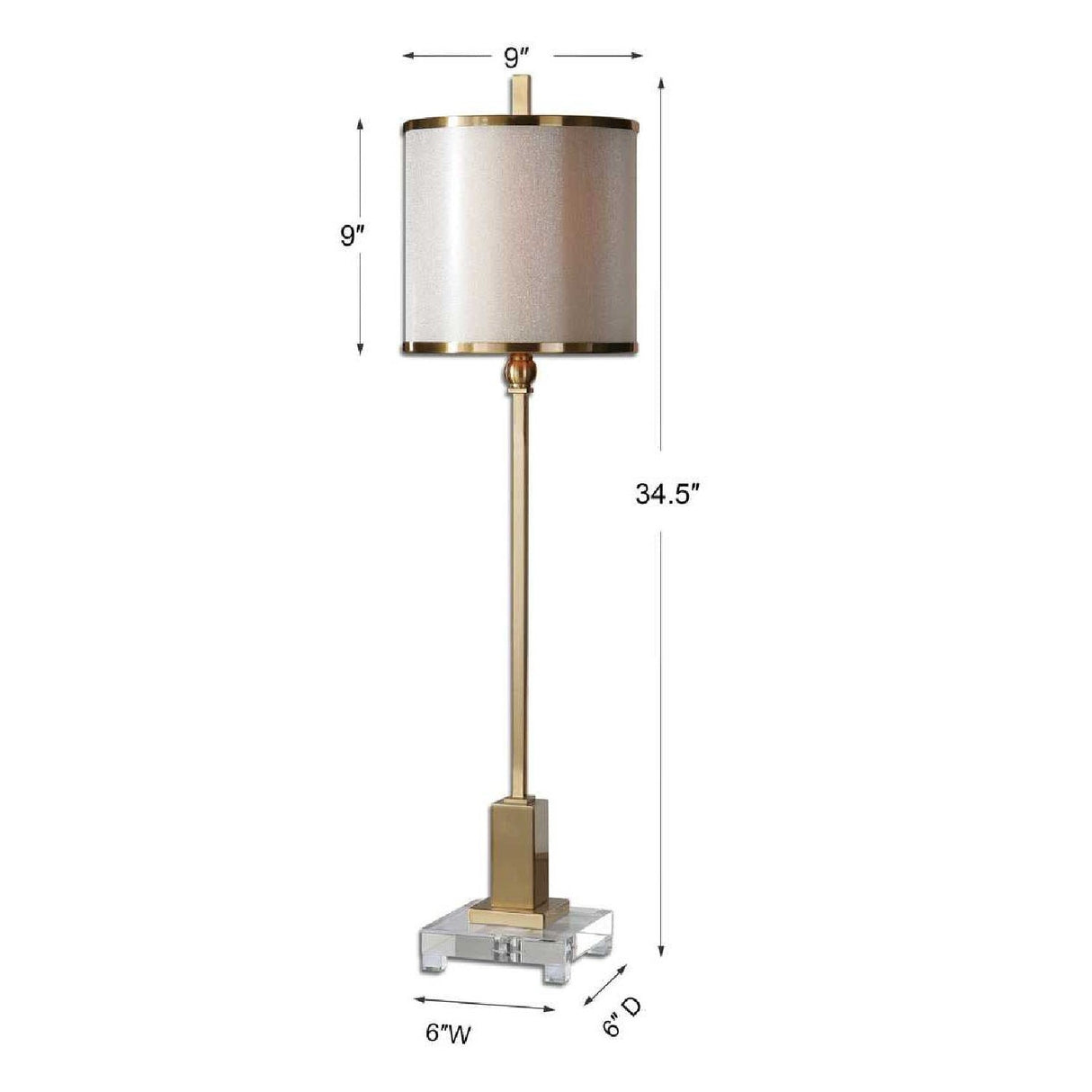 Contemporary Brass Buffet Lamp by Uttermost Villena, alternate view 3