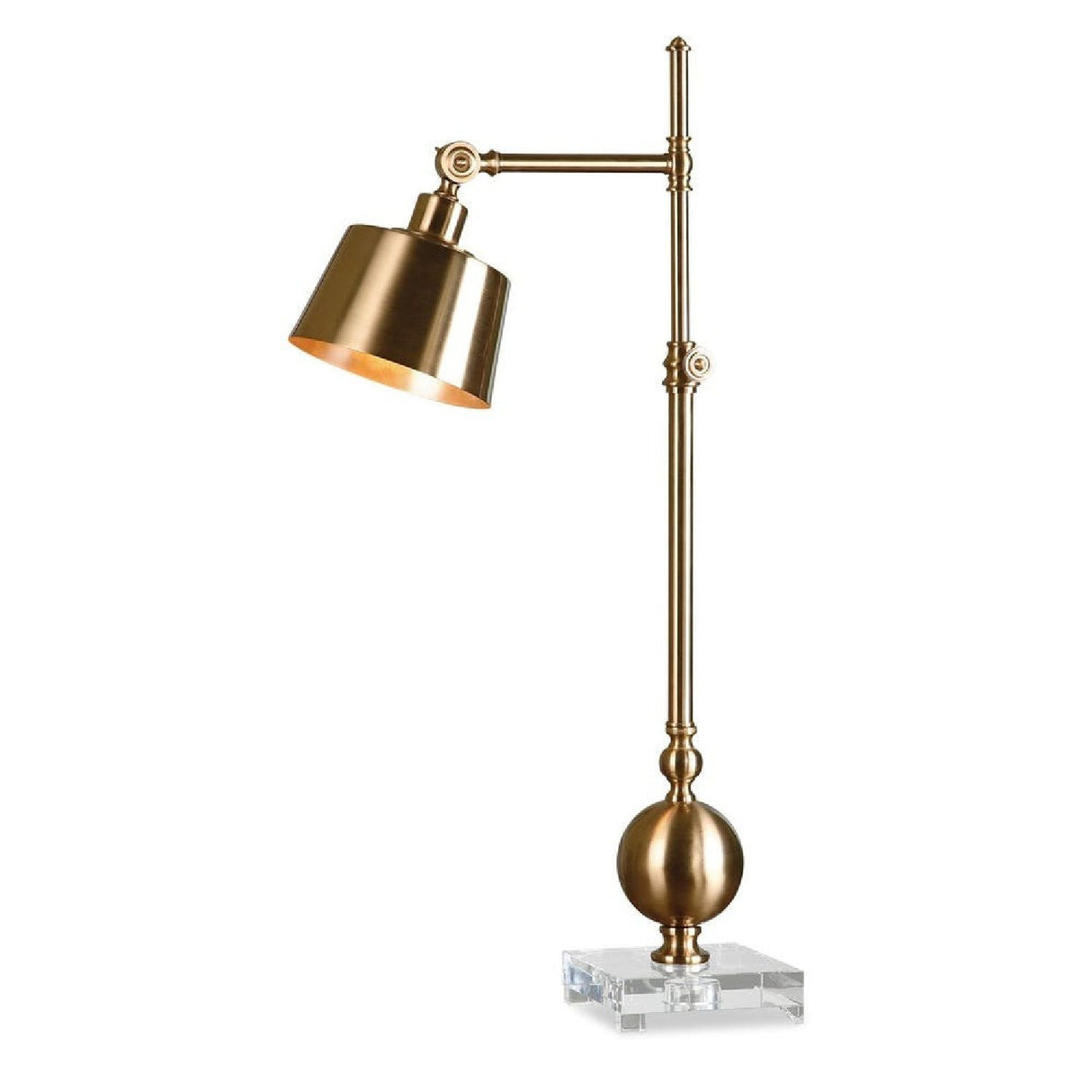 Modern European furniture - Brushed Brass Adjustable Desk Lamp by Uttermost Laton - www.oroa.com