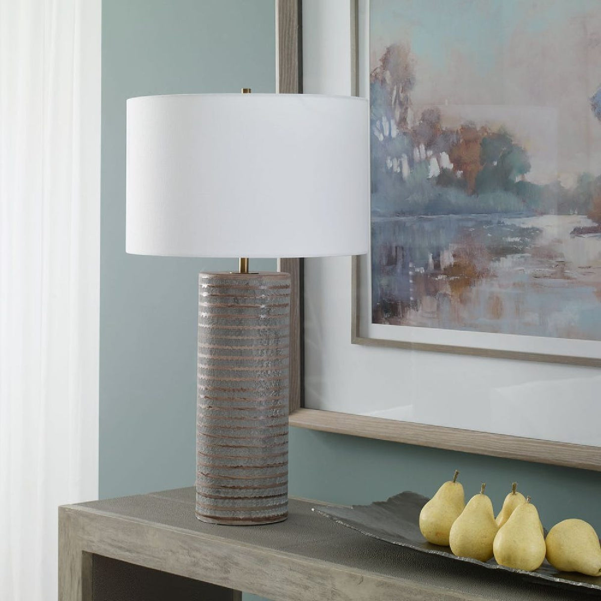 Frosted Gray Ceramic Table Lamp | Oroa.com
