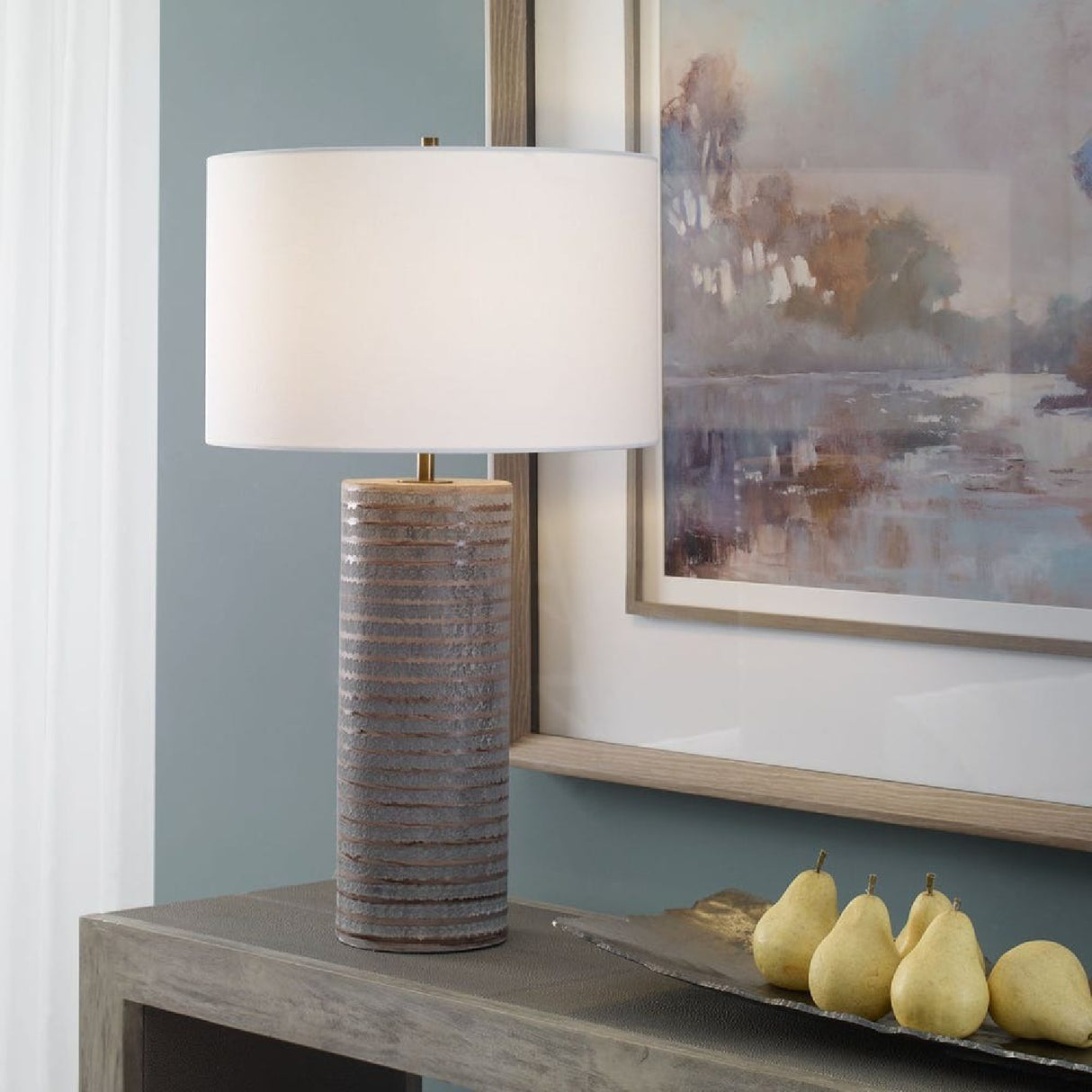 Frosted Gray Ceramic Table Lamp | Oroa.com