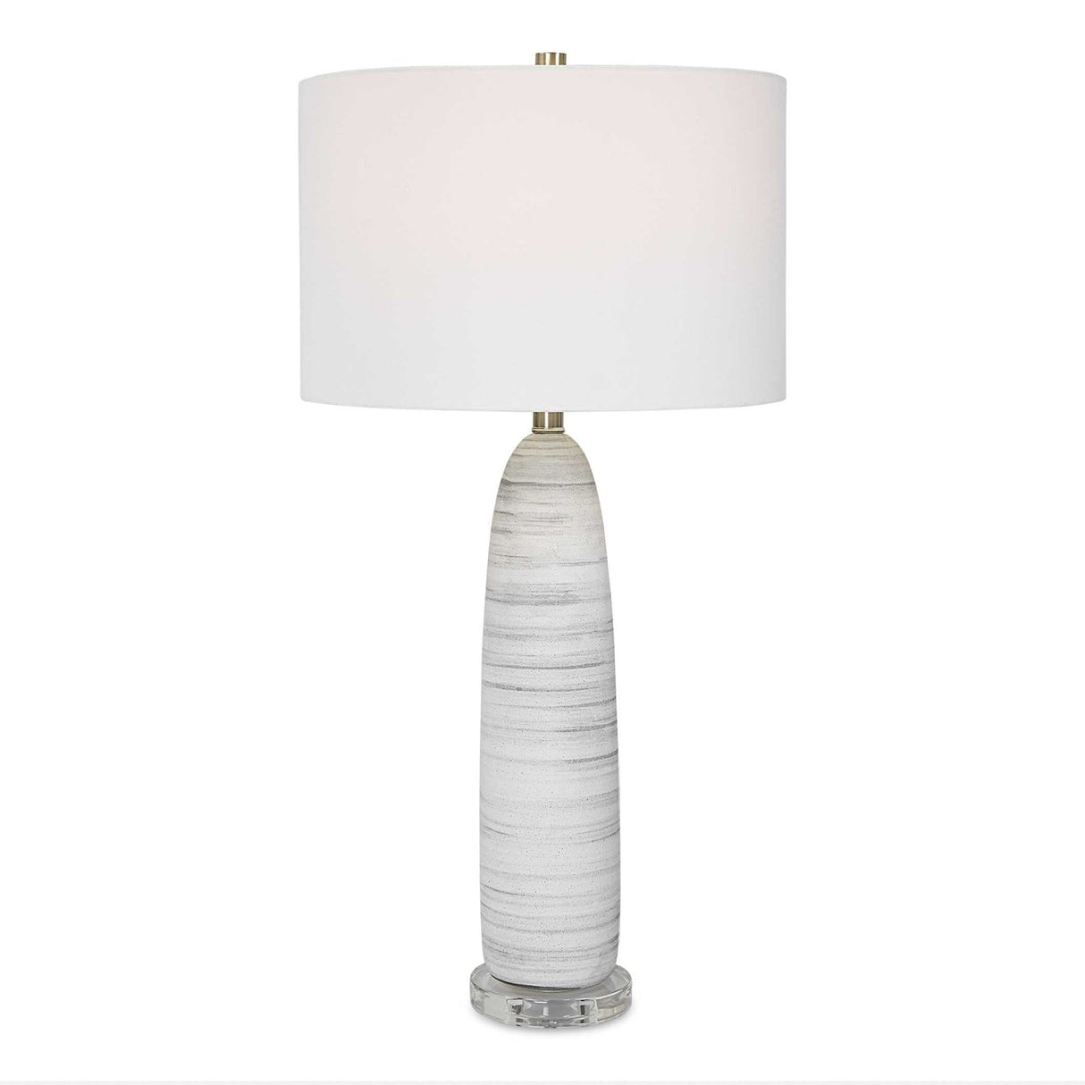 Modern European furniture - White Glazed Ceramic Table Lamp by Uttermost Levadia - www.oroa.com