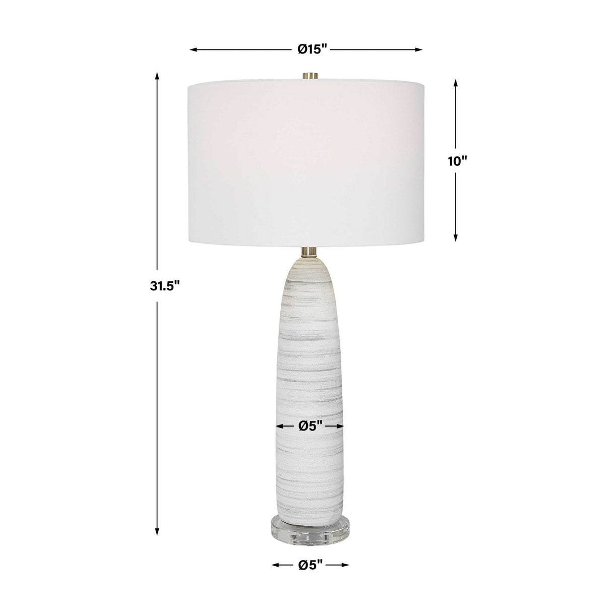 Modern European furniture - White Glazed Ceramic Table Lamp by Uttermost Levadia - www.oroa.com