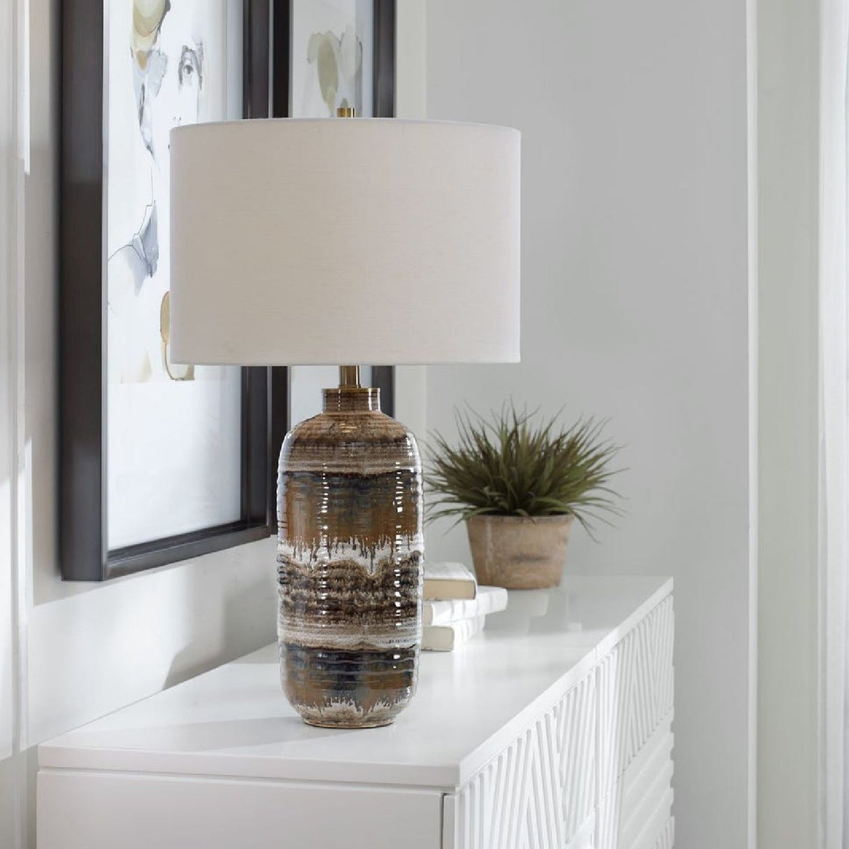 Modern European furniture - Earth-Hued Ceramic Table Lamp by Uttermost Roan - www.oroa.com