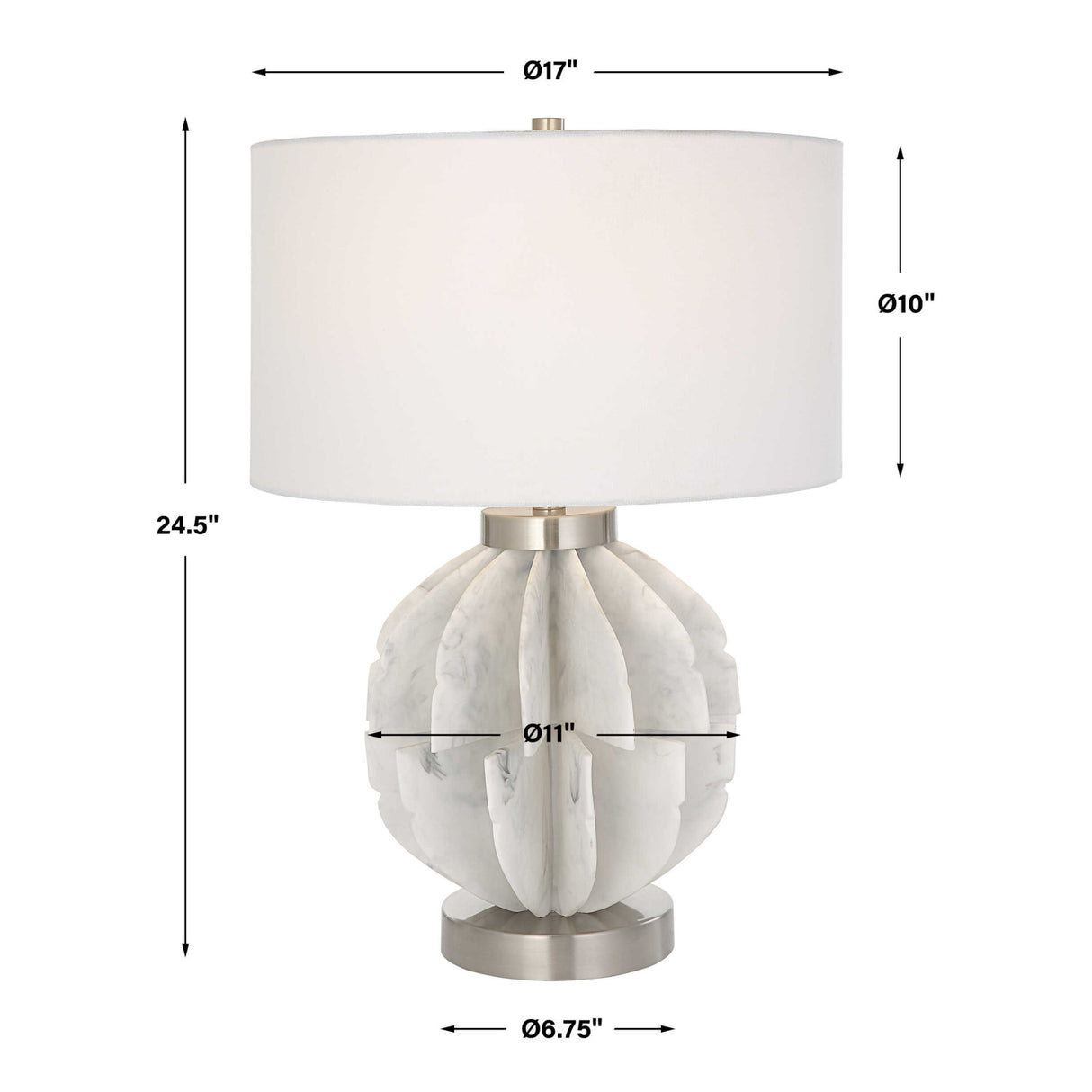 Modern European furniture - White Marble Look Table Lamp - www.oroa.com