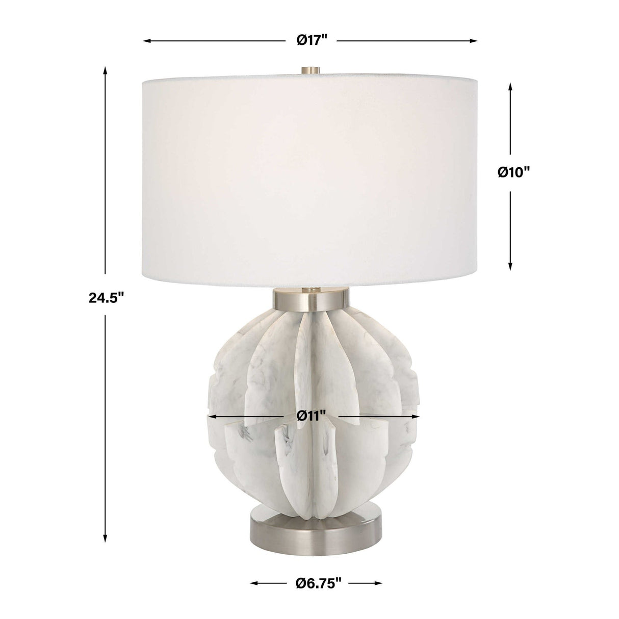 White Marble Look Table Lamp by Uttermost Repetition, alternate view 8
