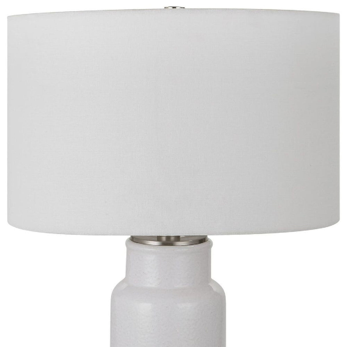 Modern European furniture - Glazed White Ceramic Table Lamp by Uttermost Albany - www.oroa.com