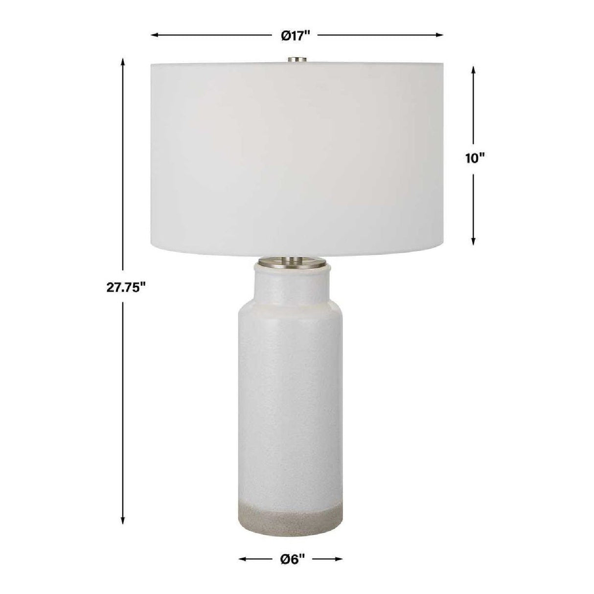 Modern European furniture - Glazed White Ceramic Table Lamp by Uttermost Albany - www.oroa.com