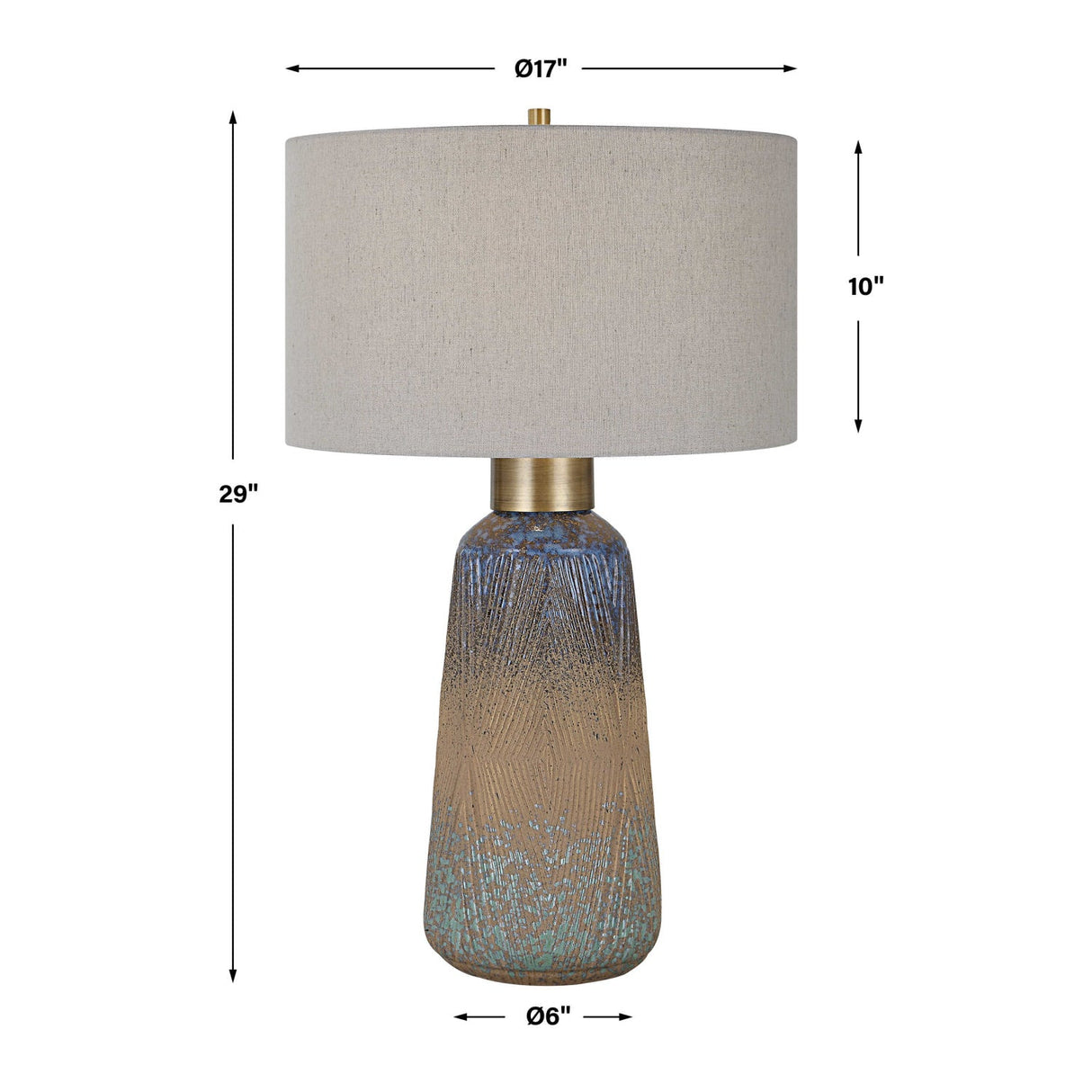 Embossed Glaze Ceramic Table Lamp | Uttermost Western Sky