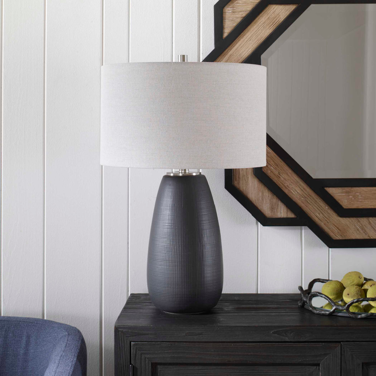 Satin Black Ceramic Table Lamp | Uttermost Twilight