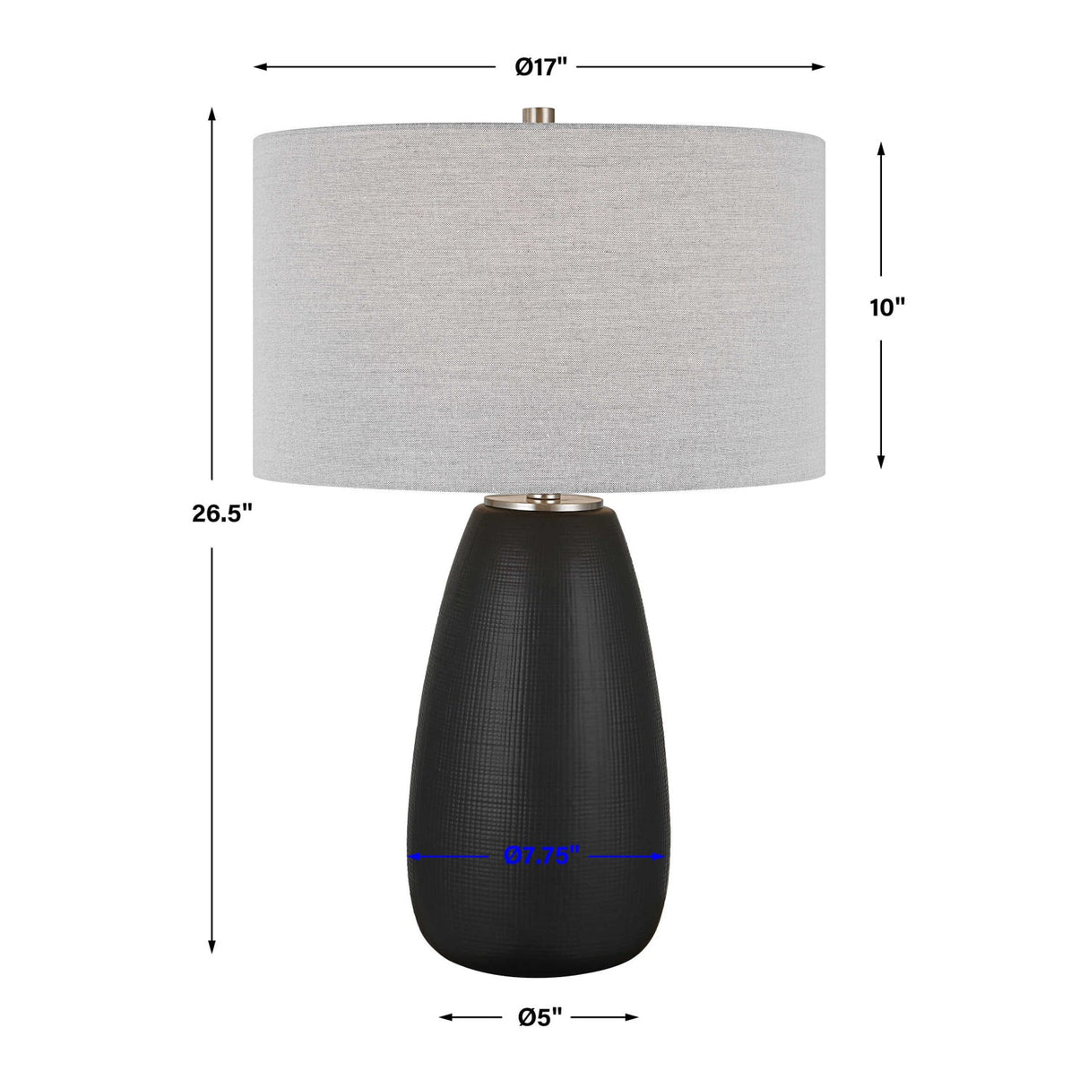Satin Black Ceramic Table Lamp by Uttermost Twilight, alternate view 9