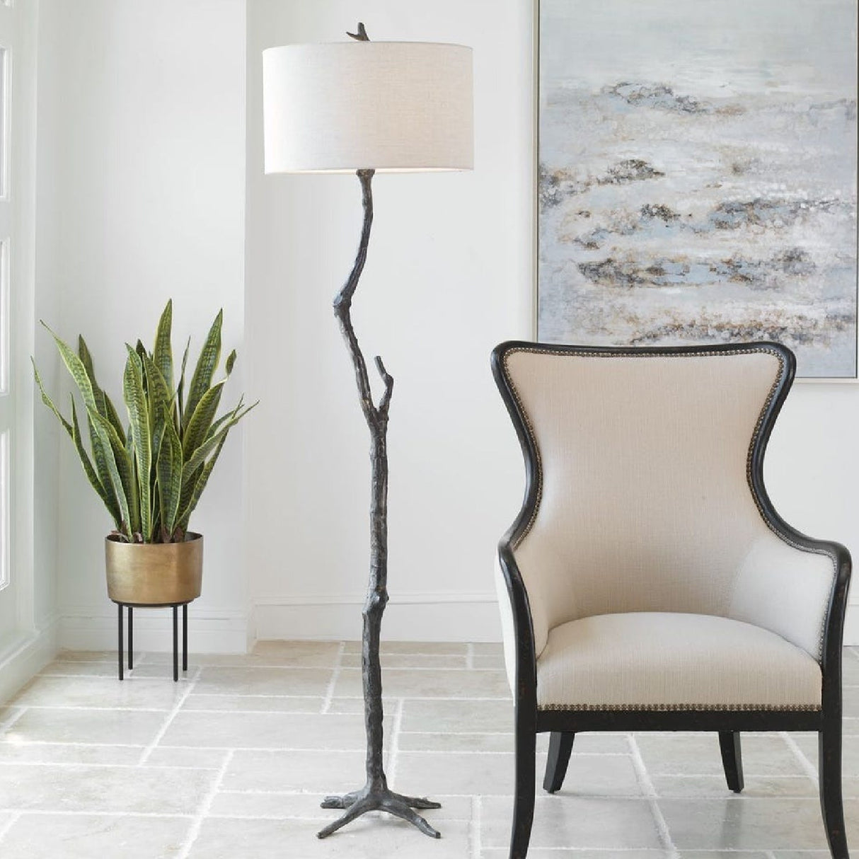 Black Branch-Inspired Floor Lamp by Uttermost Spruce, alternate view 2