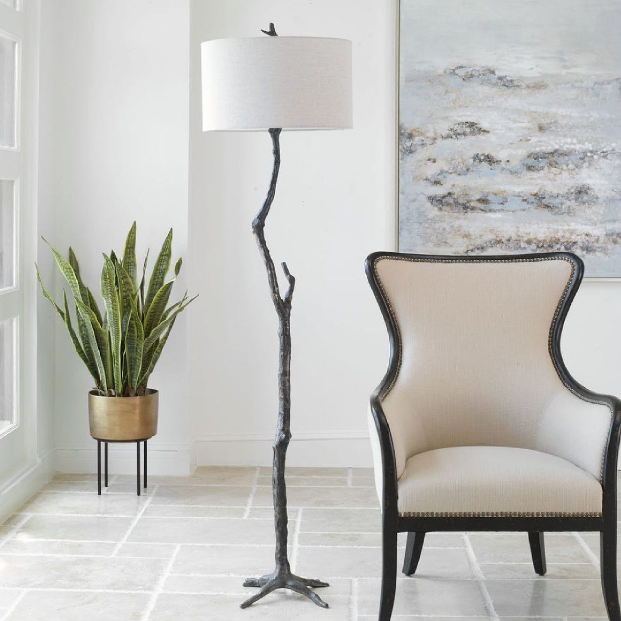 Black Branch-Inspired Floor Lamp by Uttermost Spruce, alternate view 7