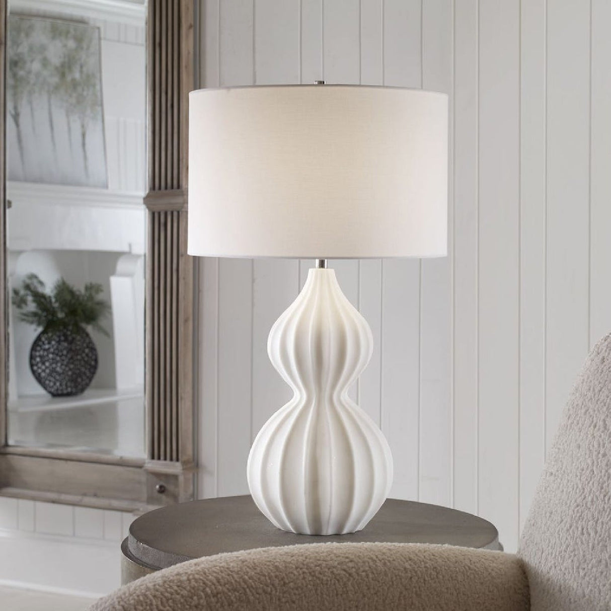 White Marble Inspired Table Lamp by Uttermost Antoinette, alternate view 2