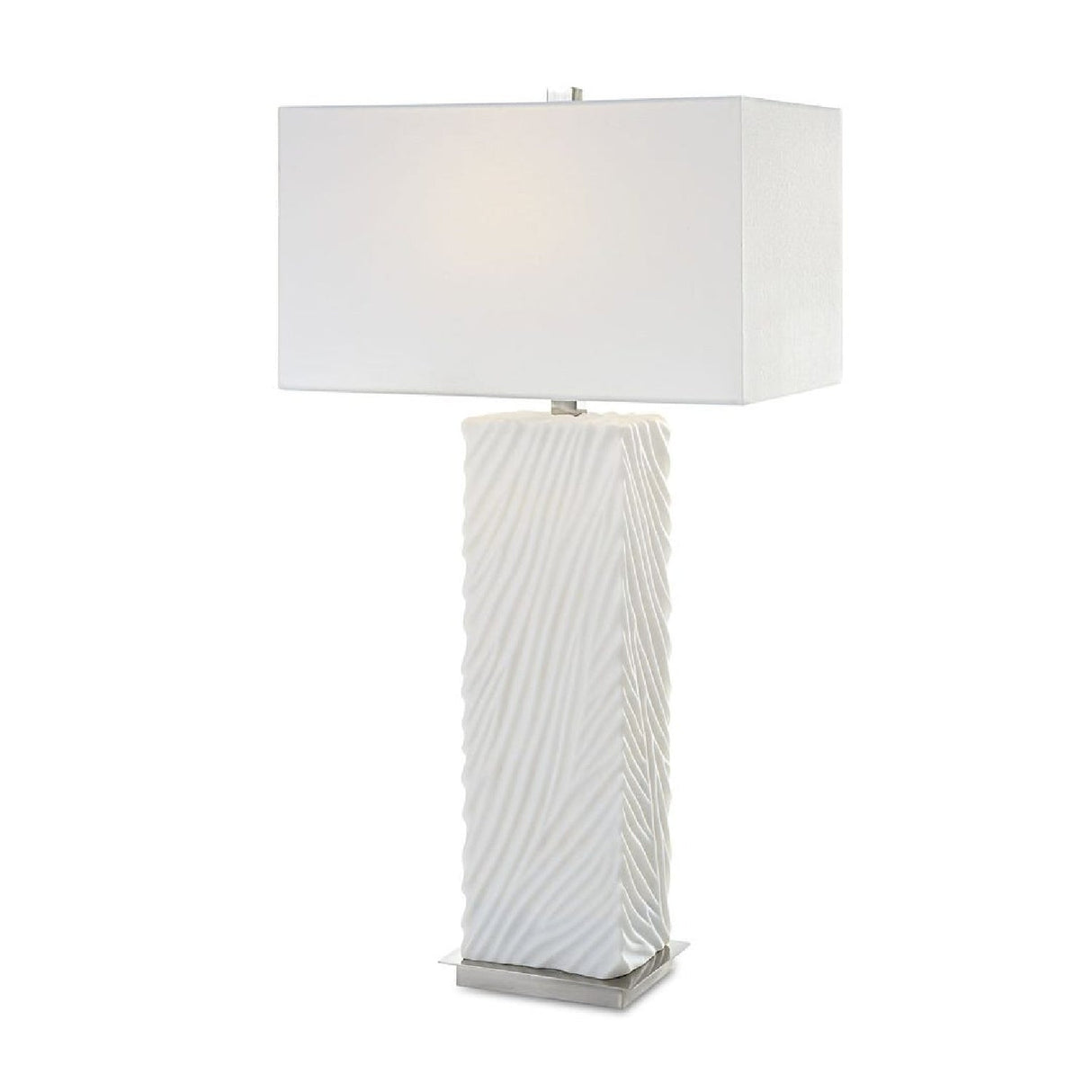 Modern European furniture - Carved White Stone Table Lamp by Uttermost Pillar - www.oroa.com