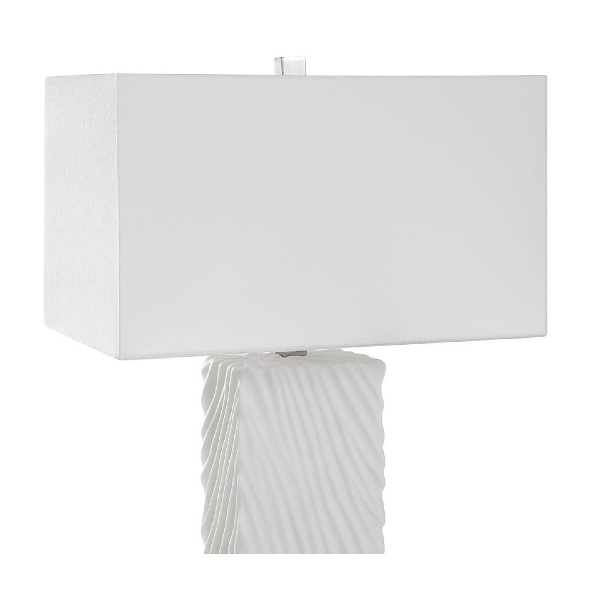 Modern European furniture - Carved White Stone Table Lamp by Uttermost Pillar - www.oroa.com