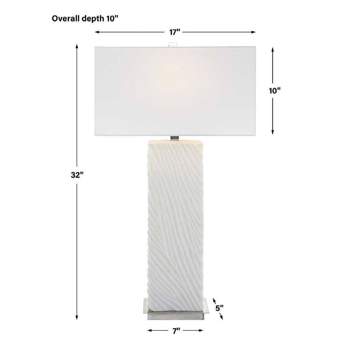 Modern European furniture - Carved White Stone Table Lamp by Uttermost Pillar - www.oroa.com