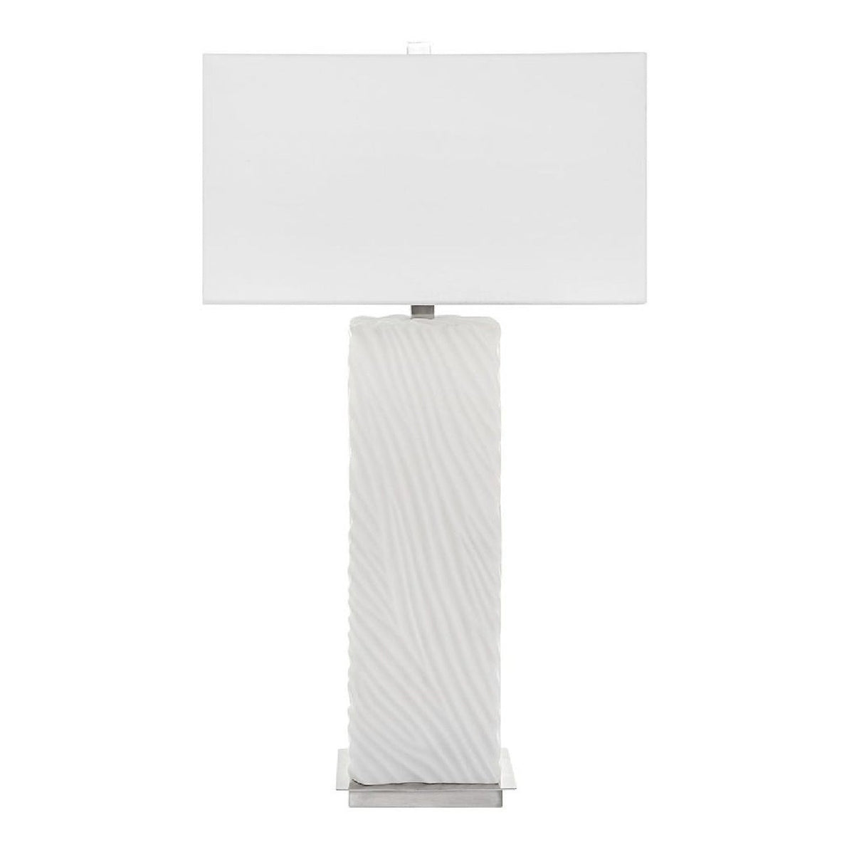 Modern European furniture - Carved White Stone Table Lamp by Uttermost Pillar - www.oroa.com