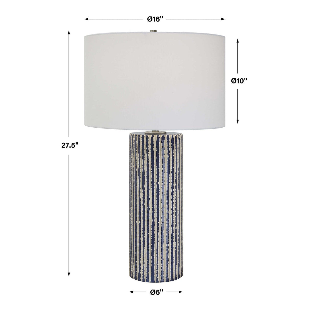 Modern European furniture - Glazed Stripes Ceramic Table Lamp by Uttermost Havana - www.oroa.com