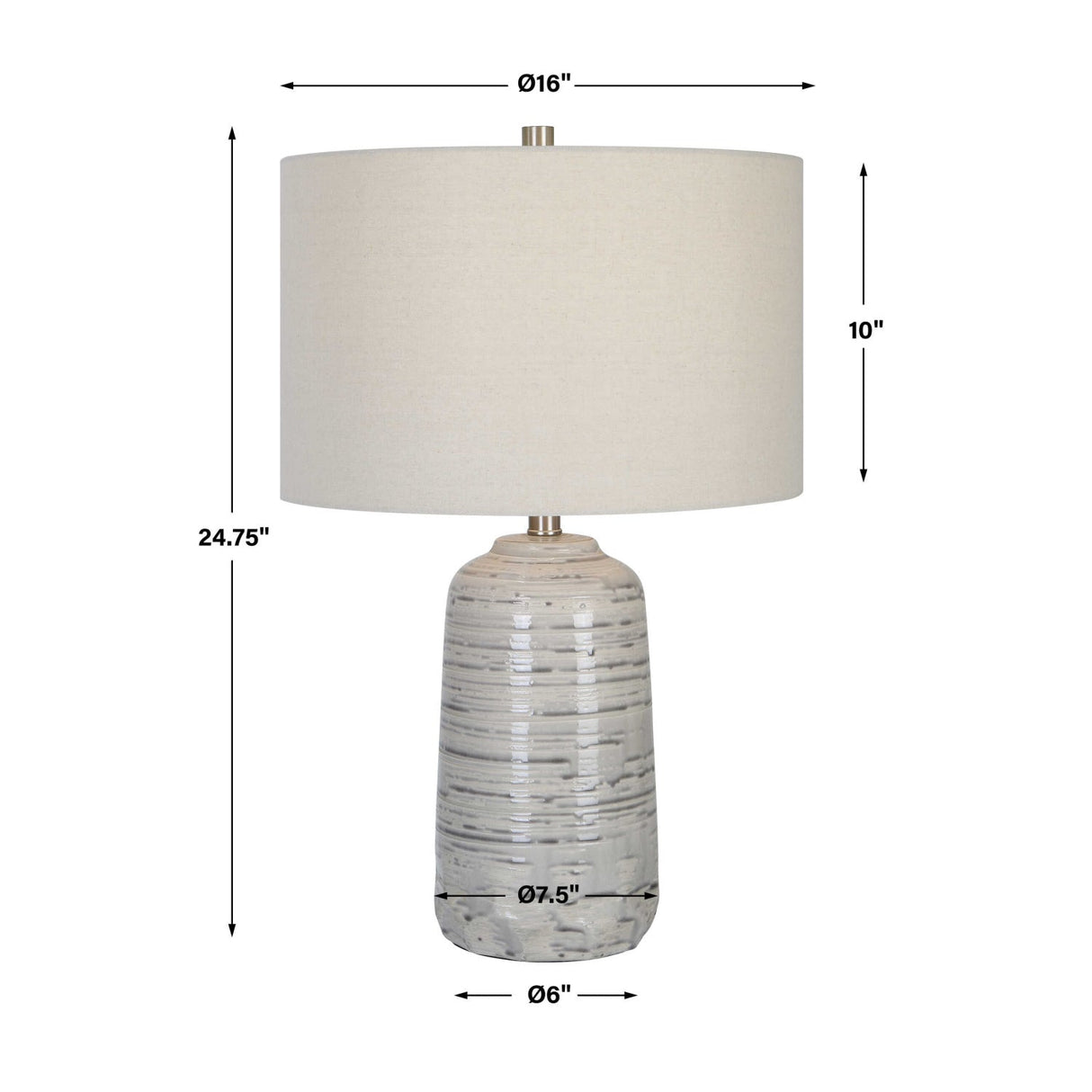 Gray Dripped Ceramic Table Lamp by Uttermost Cyclone, alternate view 11