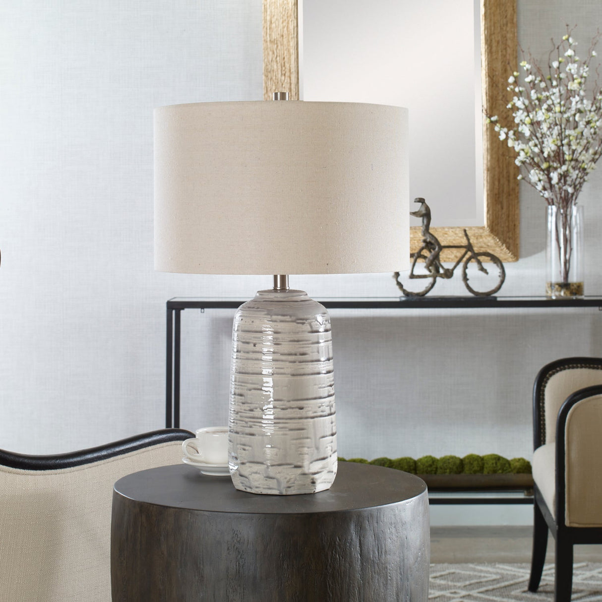 Gray Dripped Ceramic Table Lamp by Uttermost Cyclone, alternate view 8