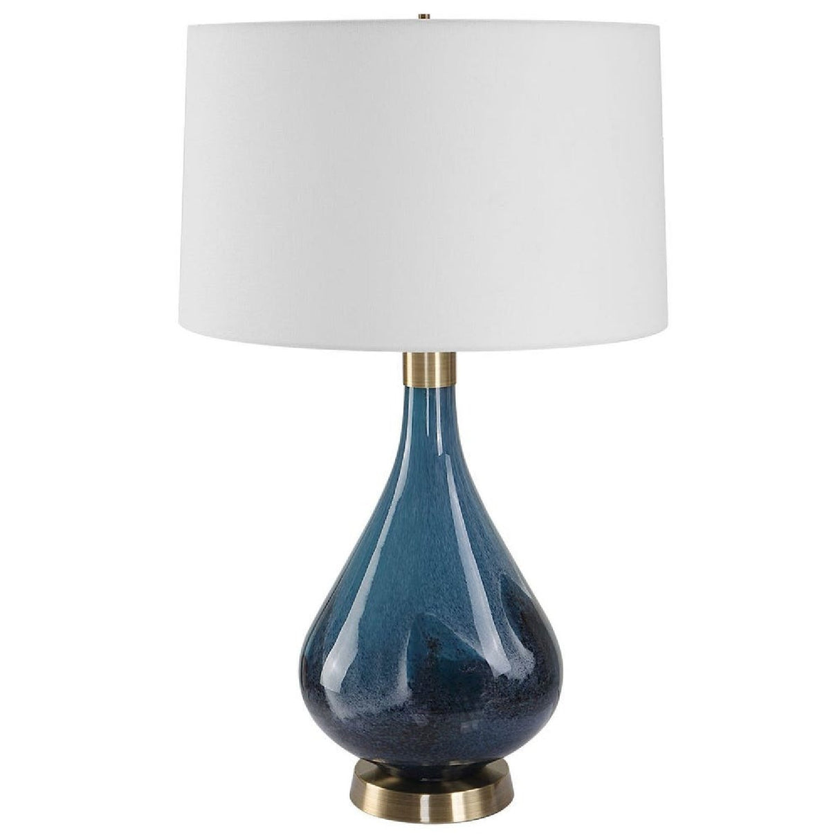 Modern European furniture - Blue Art Glass Table Lamp by Uttermost Riviera - www.oroa.com