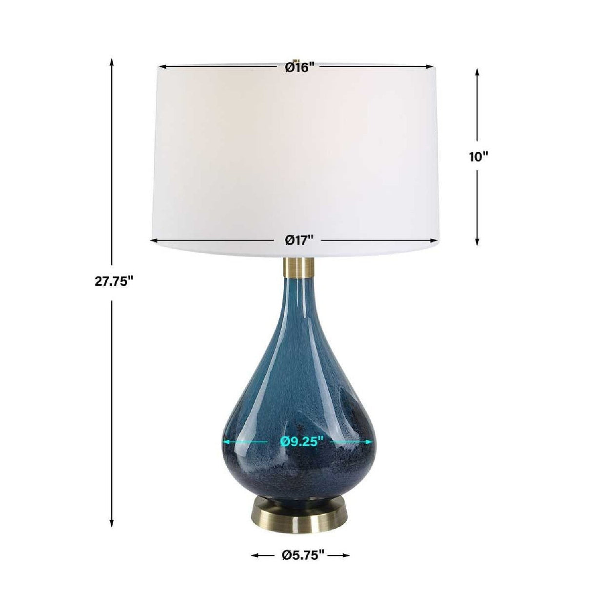 Modern European furniture - Blue Art Glass Table Lamp by Uttermost Riviera - www.oroa.com