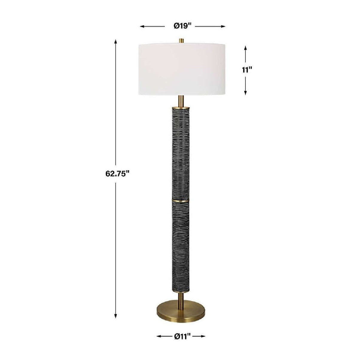 Carved Black Iron Floor Lamp | Uttermost Summit - www.oroa.com