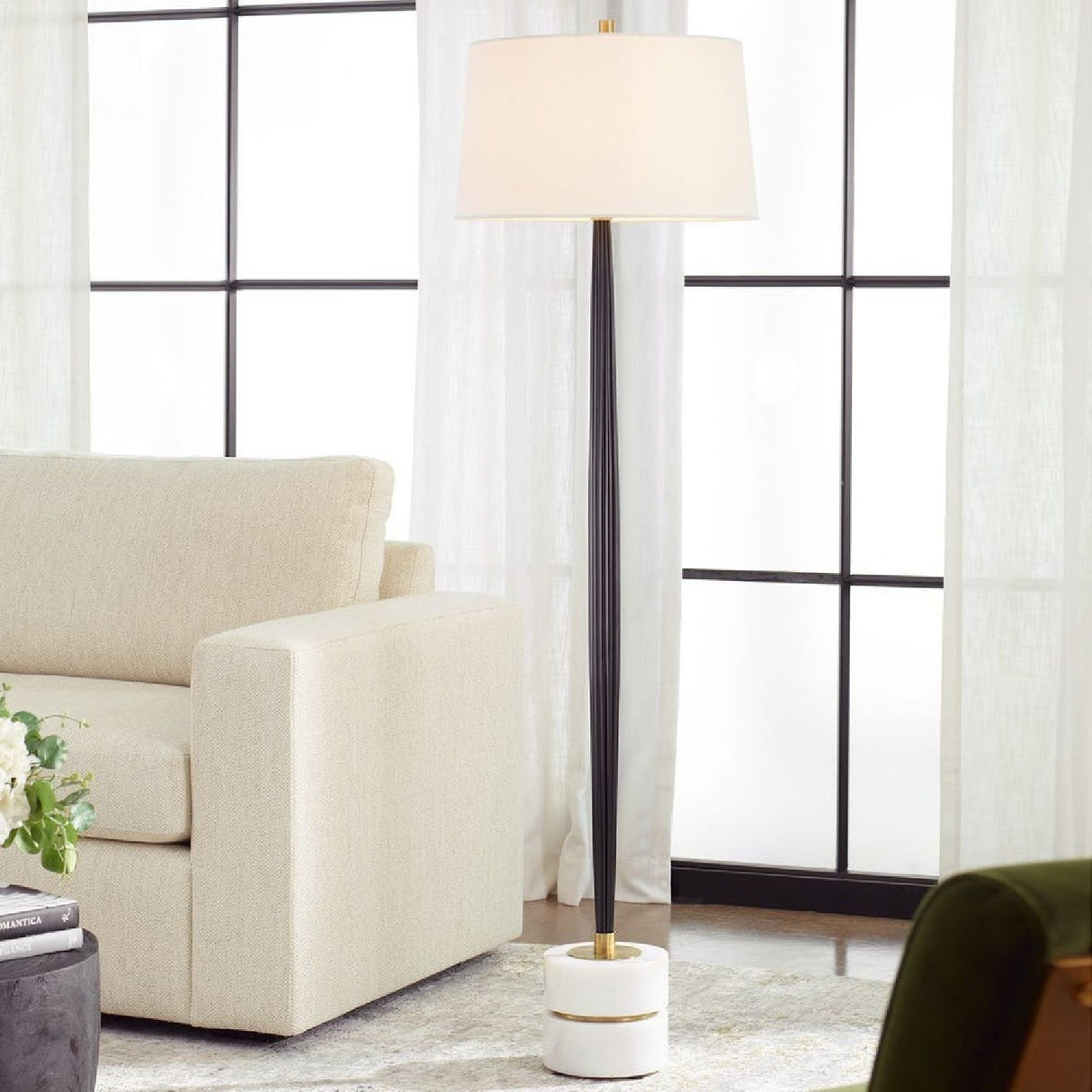 Channeled Cast Iron Floor Lamp | Uttermost Miraz - www.oroa.com