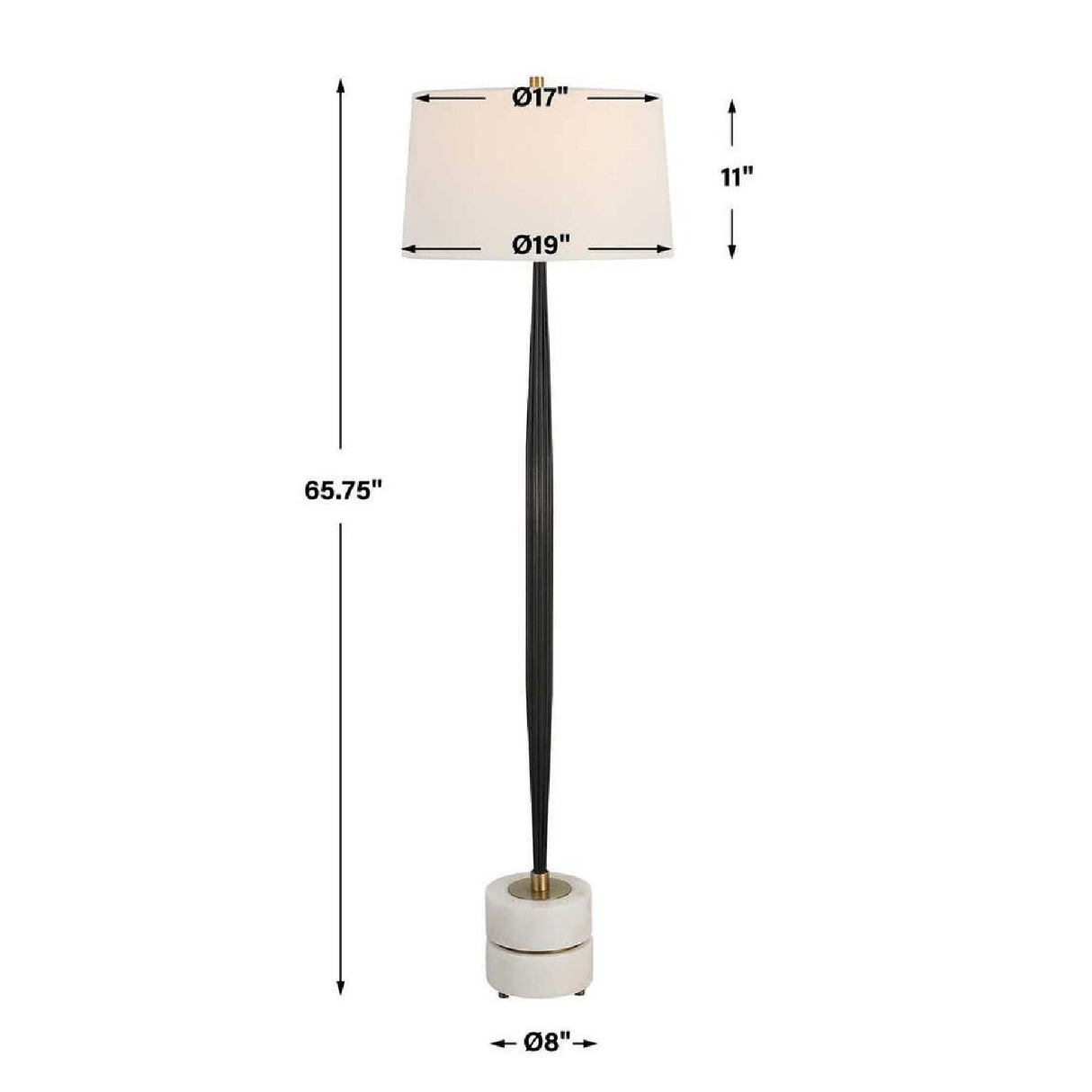 Channeled Cast Iron Floor Lamp | Uttermost Miraz - www.oroa.com