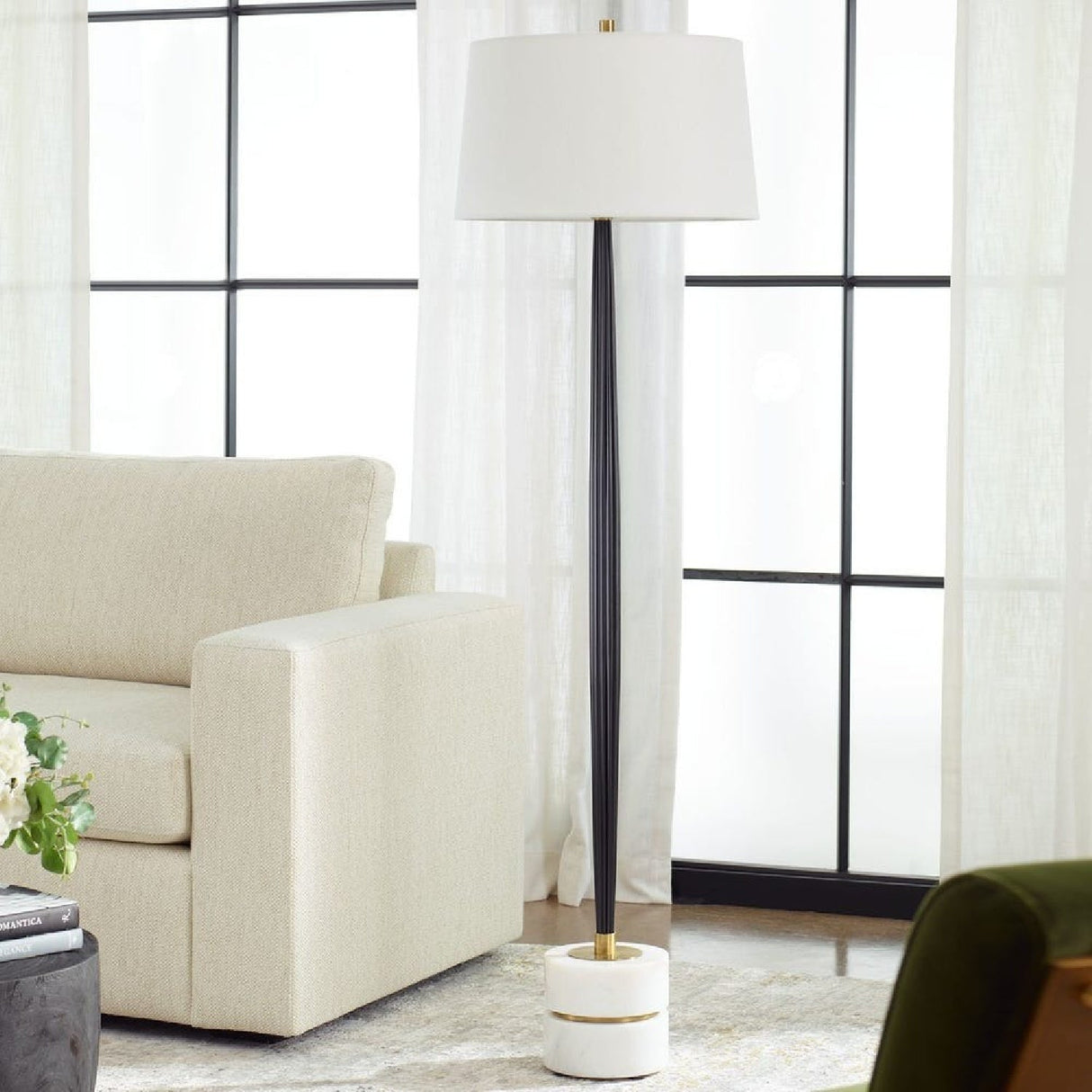 Channeled Cast Iron Floor Lamp | Uttermost Miraz - www.oroa.com