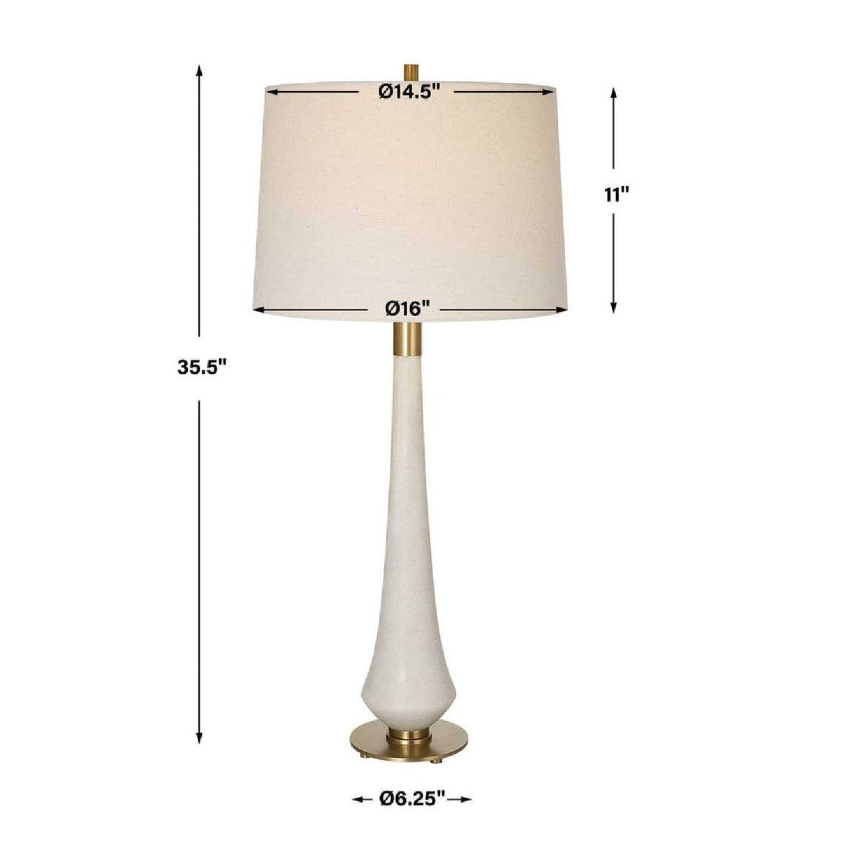 Modern European furniture - Tapered White Stone Table Lamp by Uttermost Marille - www.oroa.com