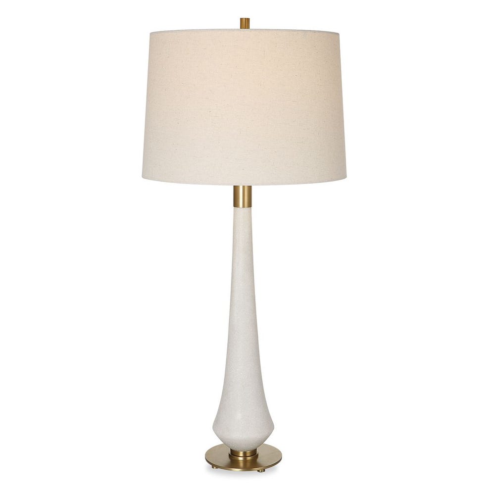 Modern European furniture - Tapered White Stone Table Lamp by Uttermost Marille - www.oroa.com