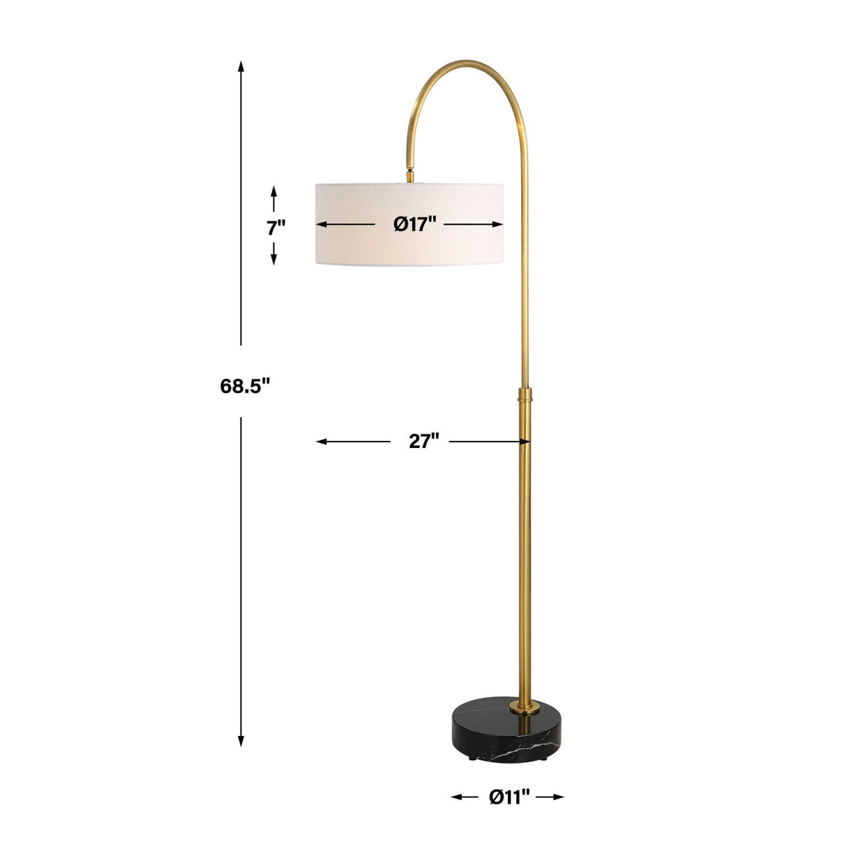 Modern European furniture - Gold Arc Rotating Floor Lamp - www.oroa.com