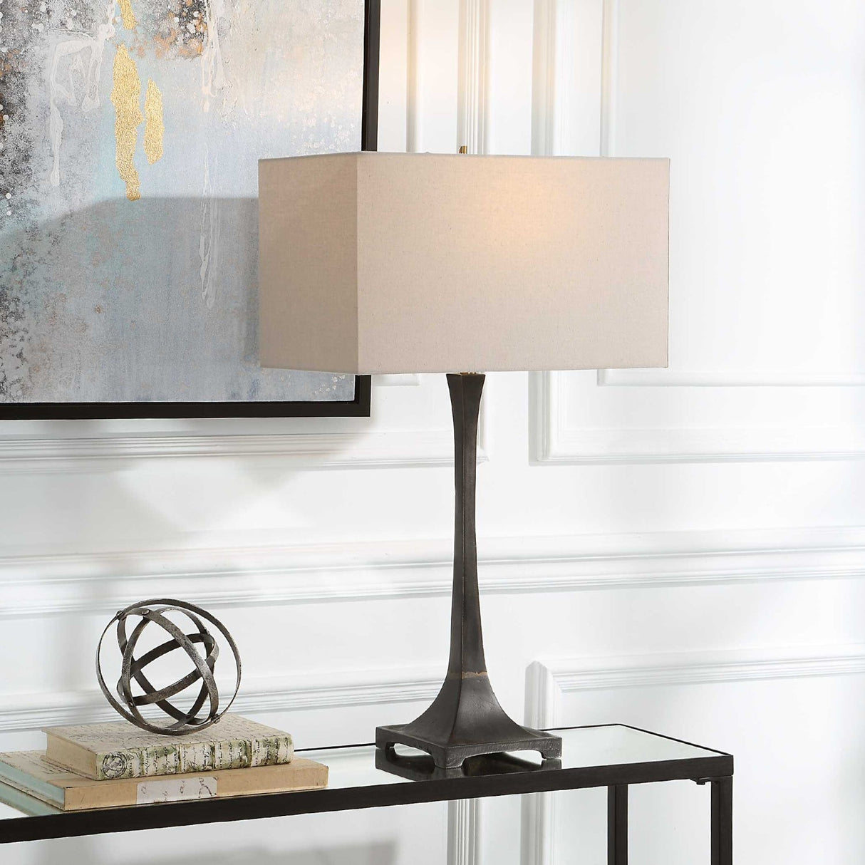 Modern European furniture - Rustic Black Iron Table Lamp by Uttermost Reydan - www.oroa.com