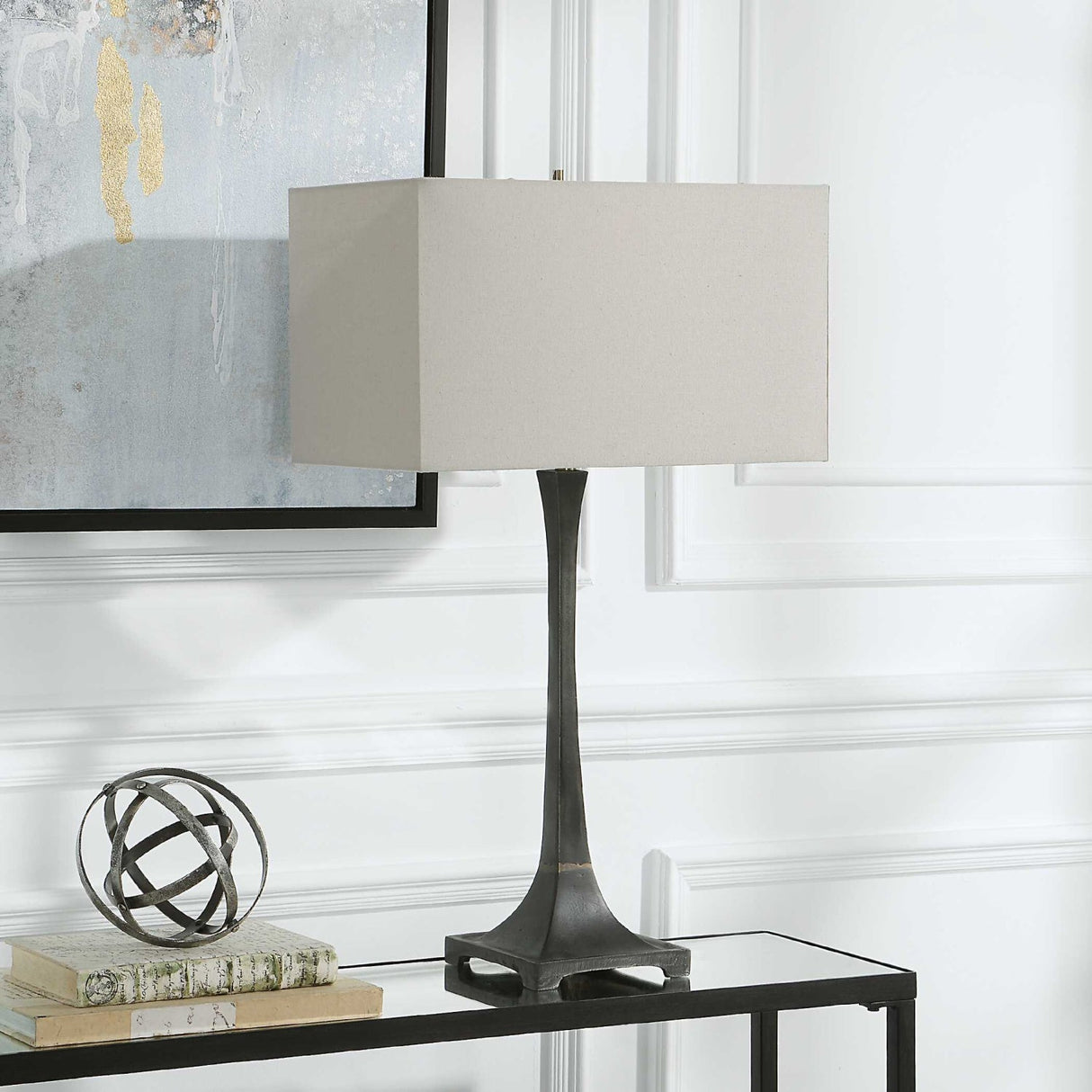 Rustic Black Iron Table Lamp | Uttermost Reydan