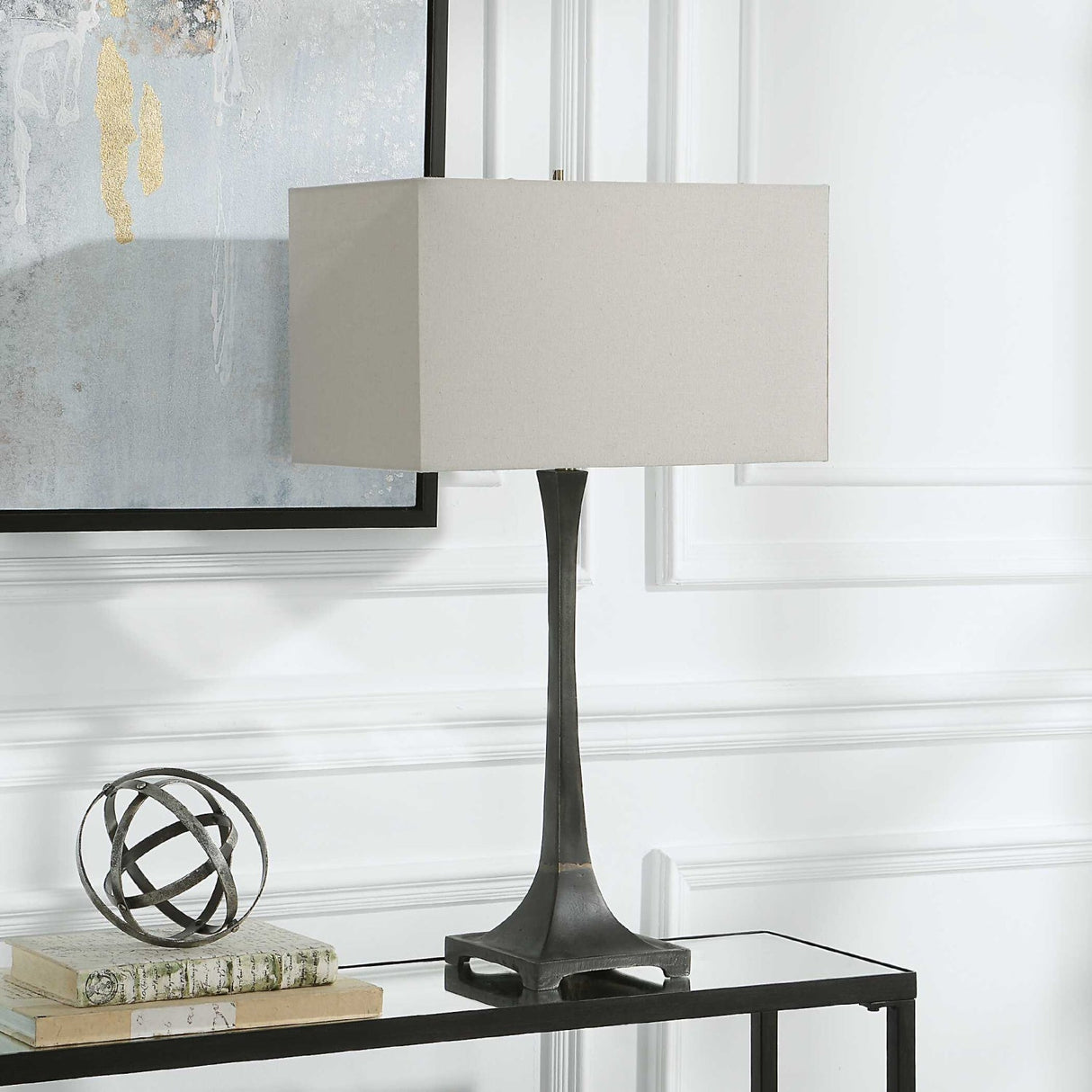 Modern European furniture - Rustic Black Iron Table Lamp by Uttermost Reydan - www.oroa.com