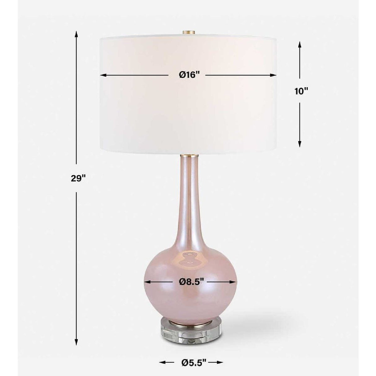Modern European furniture - Pink Glass Table Lamp by Uttermost Rosa - www.oroa.com