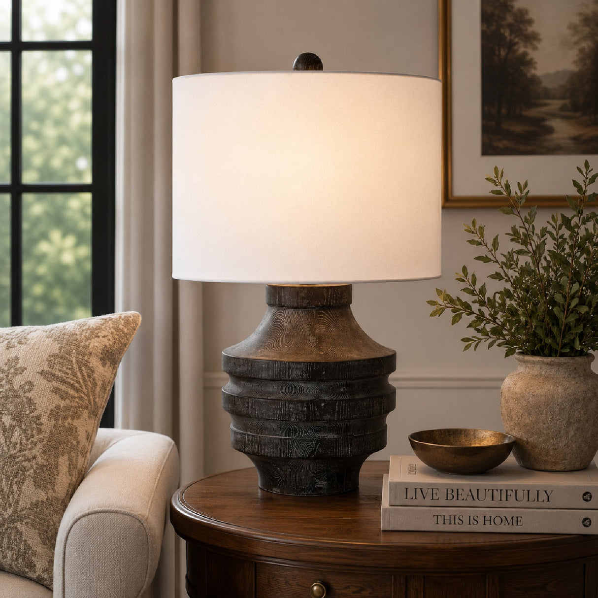 Modern European furniture - Black Wooden Rustic Table Lamp by Uttermost Timber - www.oroa.com