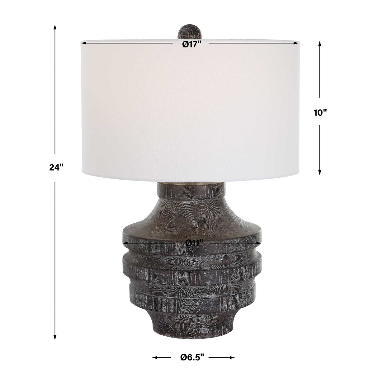 Black Wooden Rustic Table Lamp by Uttermost Timber, alternate view 9