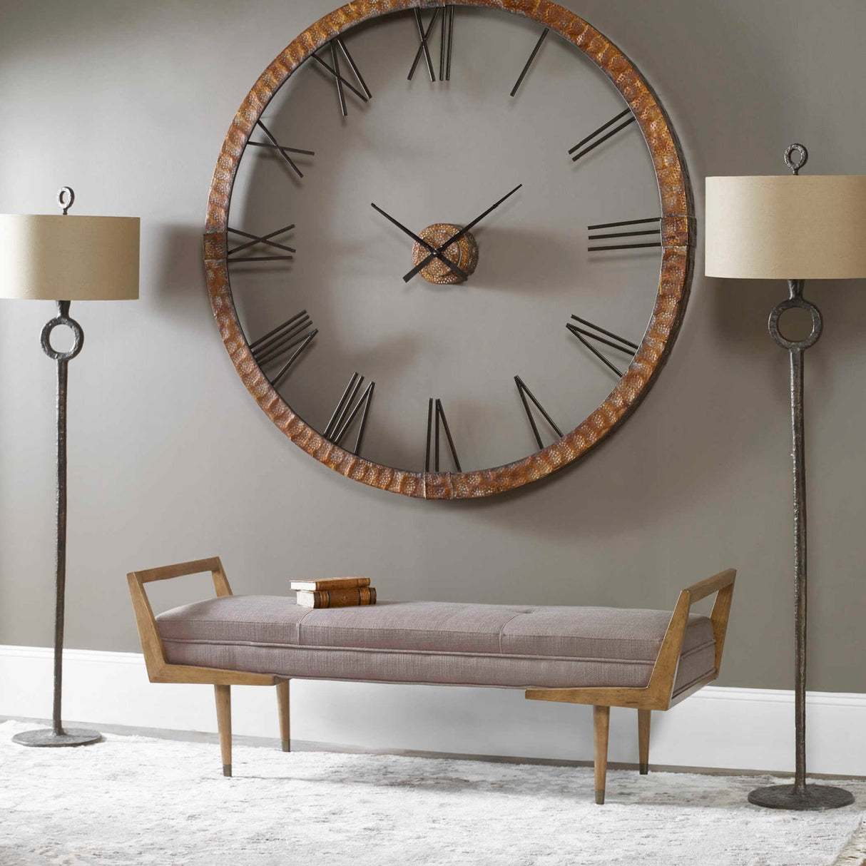 Modern European furniture - Antique Brass Adjustable Floor Lamp - www.oroa.com