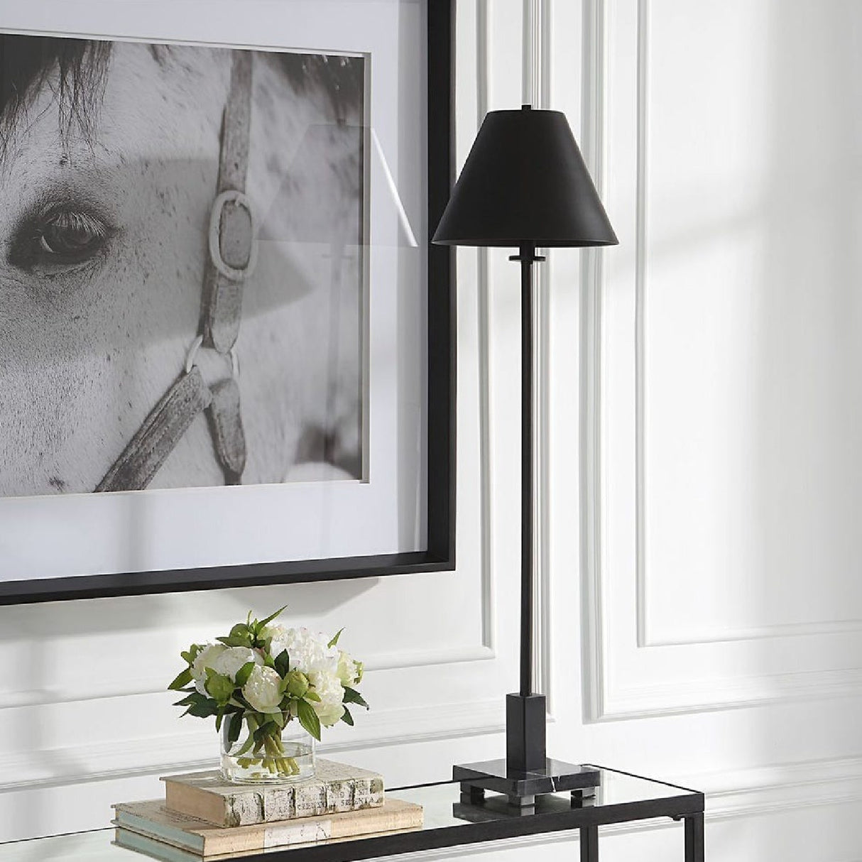 Metal Empire Shade Buffet Lamp by Uttermost Pilot, alternate view 15