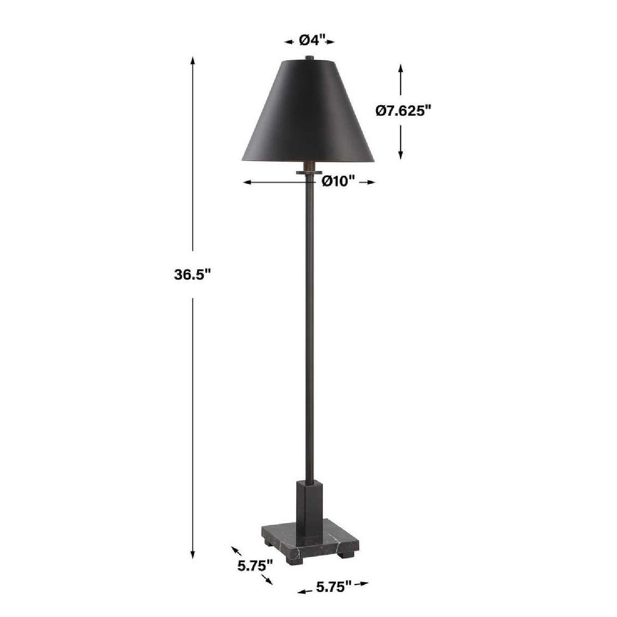Metal Empire Shade Buffet Lamp by Uttermost Pilot, alternate view 12