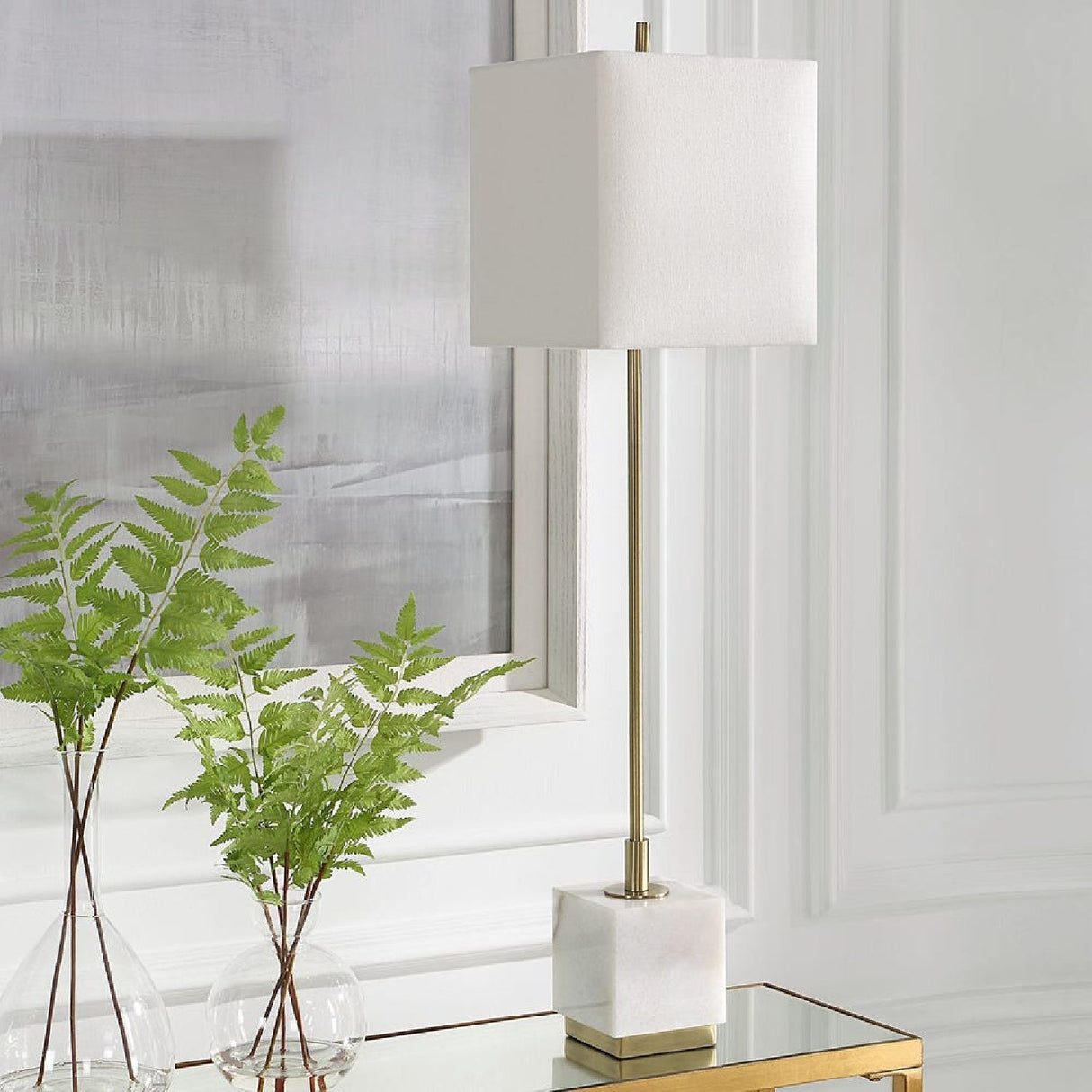 White Marble Block Buffet Lamp by Uttermost Escort, alternate view 7
